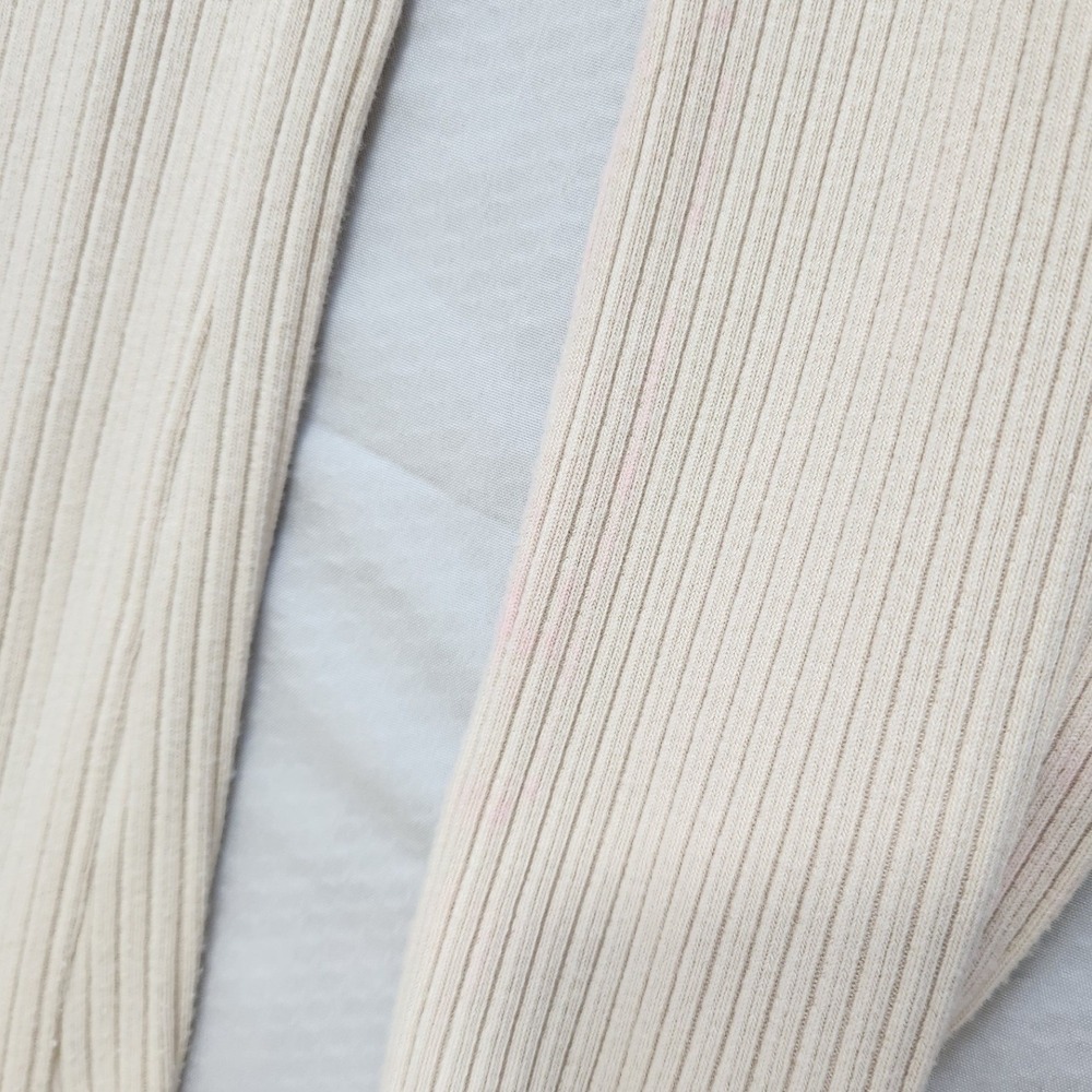 Reformation Ribbed Knit Jumpsuit Cream Beige Short Sleeve Wide Leg Polo Collar - Picture 8 of 11